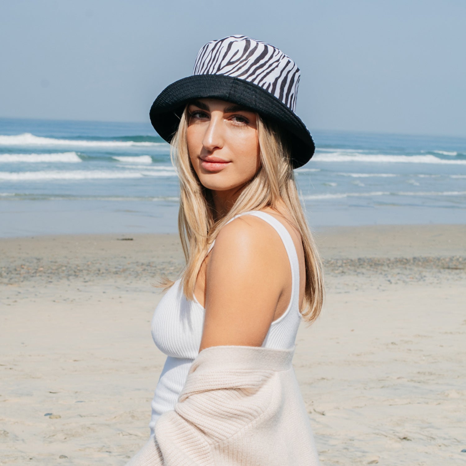 Zebra Polyester Bucket Hat Doba